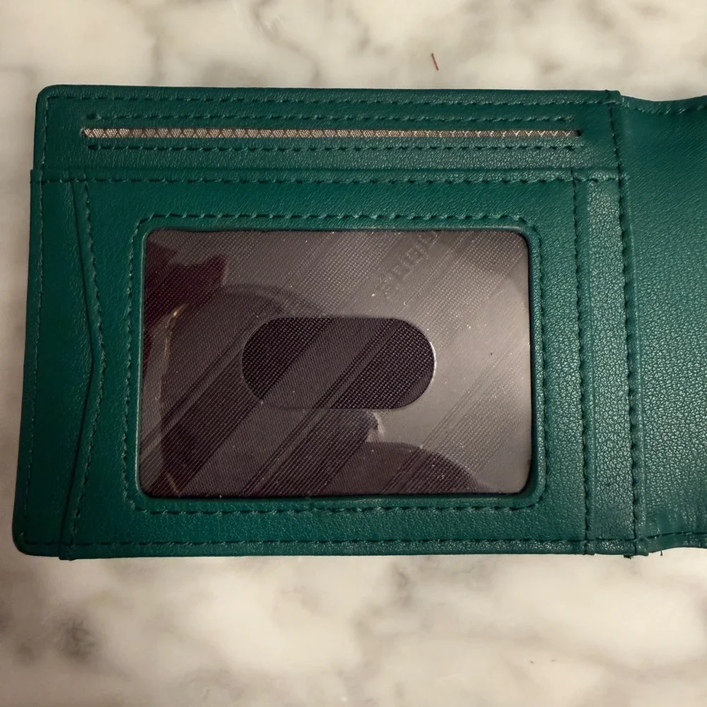 Runbox Mens Carbon Fiber Bifold Wallet with Money Clip Black Teal Green Slim EDC